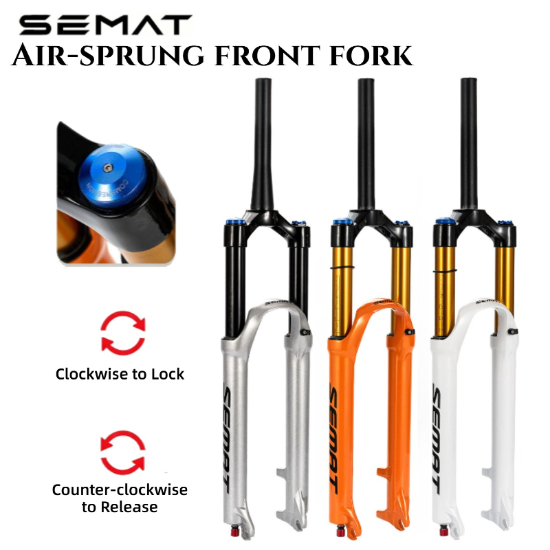 Mountain Biking Jumps - SEMYT 140mm MTB Air Fork, 34mm