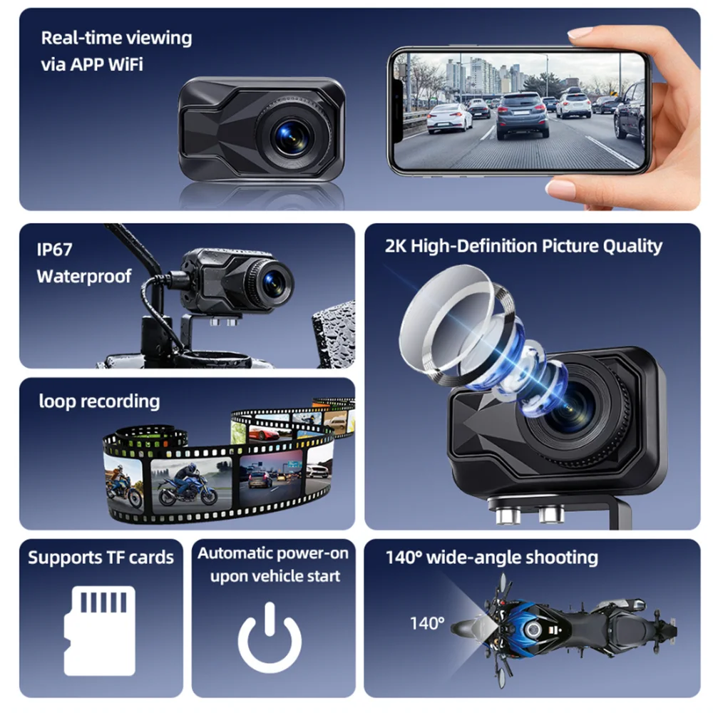 Motorcycle DVR 2K HD WiFi & AP - đánh giá và giá Mountain Biking Images